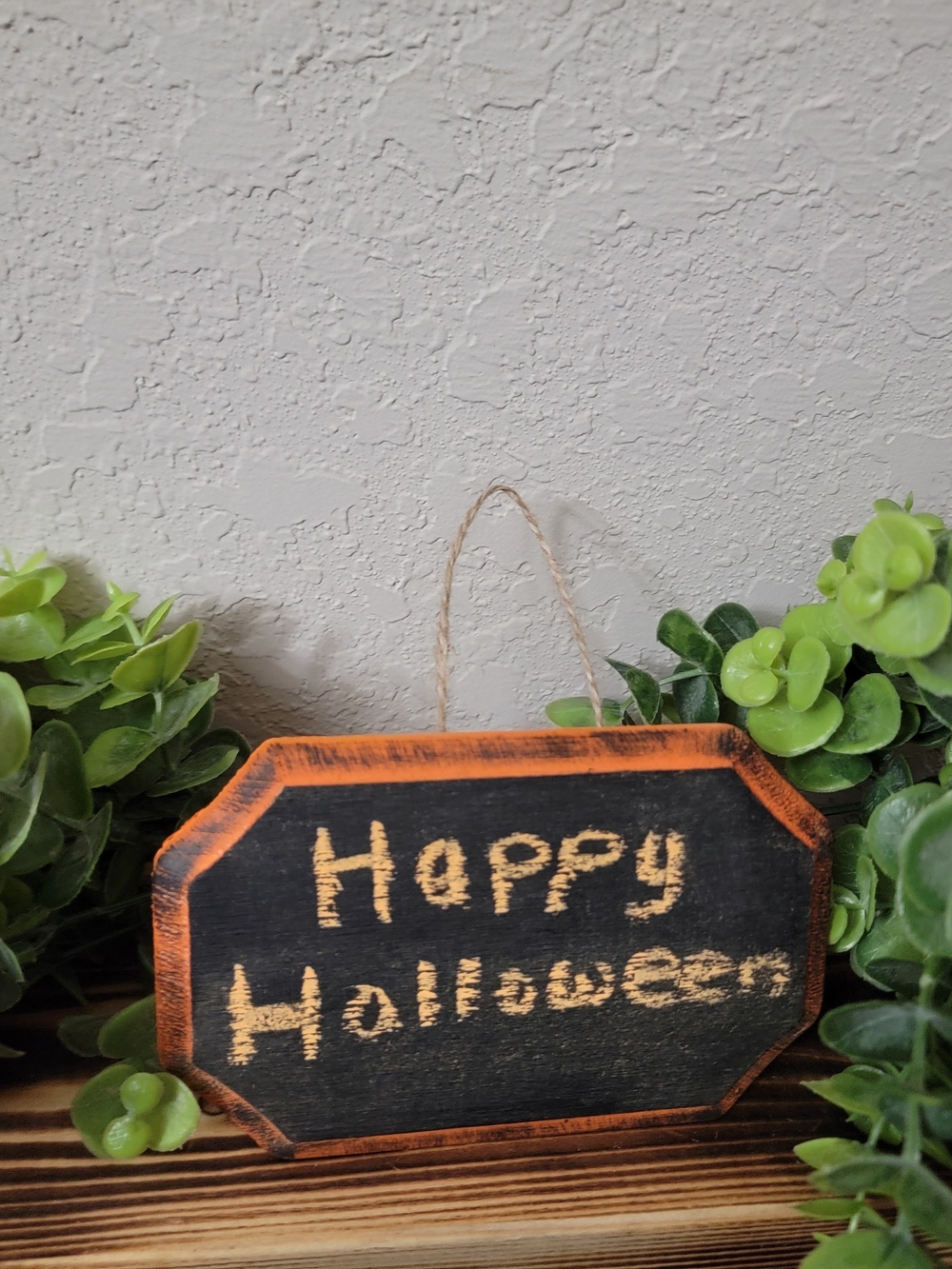 Black and Orange Chalkboard Halloween Hanging Sign - Home Accents